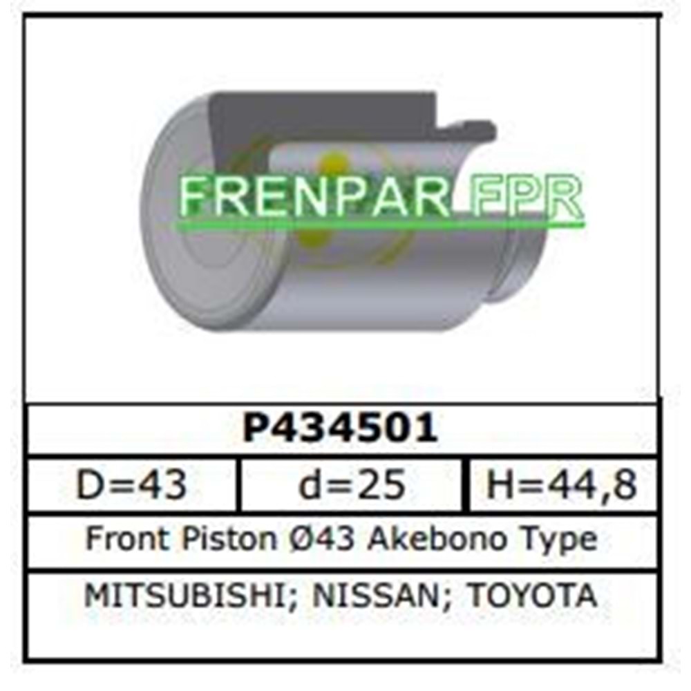 Fren Kaliper Pistonu Ön-Arka Mitsubishi, Nissan