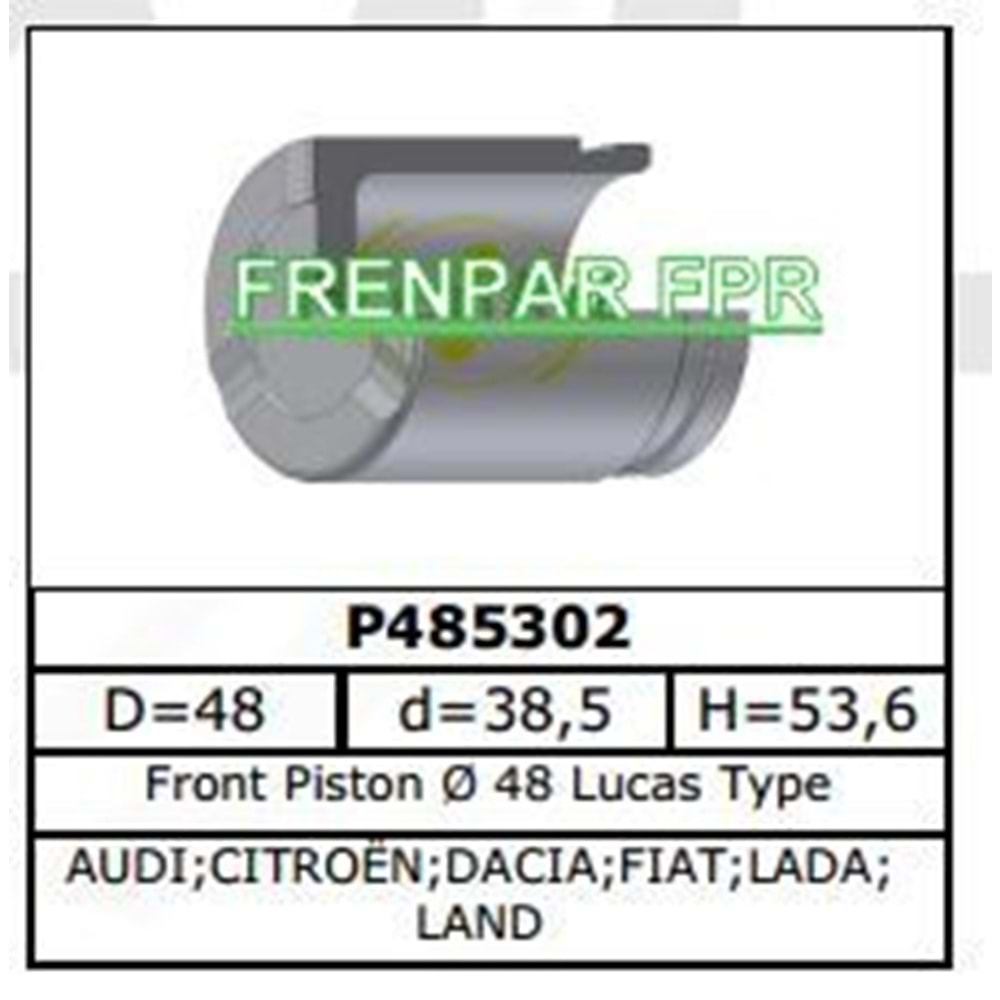 Fren Kaliper Pistonu Citroen, Fiat, Opel, Peugeot, Renault