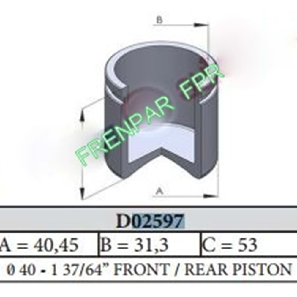 Fren Kaliper Pistonu Ön Citroen, Peugeot, Renault