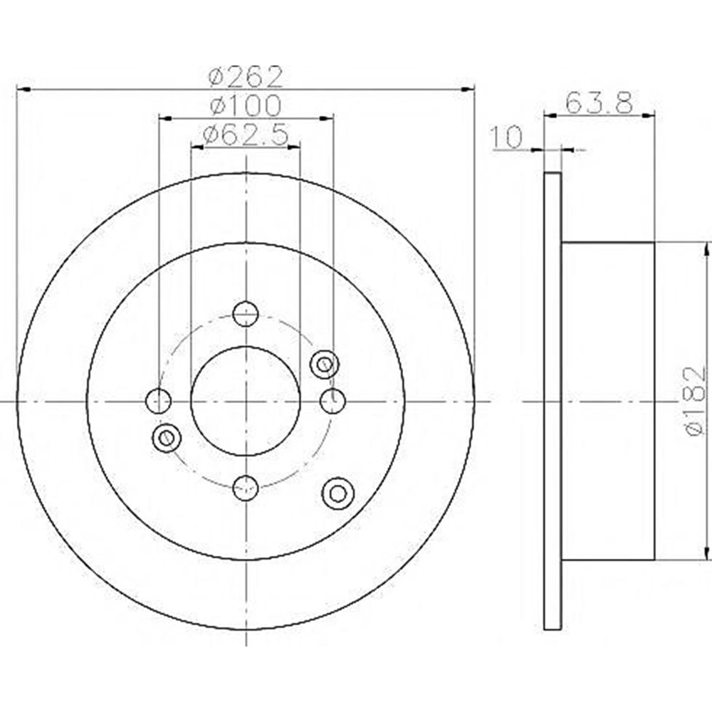Fren Diski Hyundai Era, Getz, İ20, Kia Rio Arka - 262 MM -