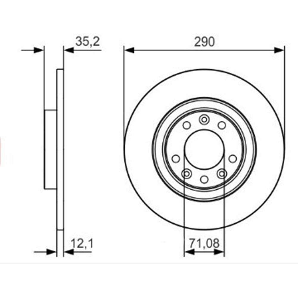 Fren Diski Arka Citroen C4 Picasso, Spacetourer, Peugeot 308, Expert 290 mm