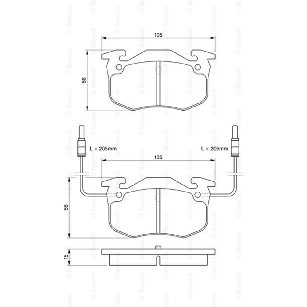 Disk Balata Renault Clio, SAFRANE Arka - Bosch