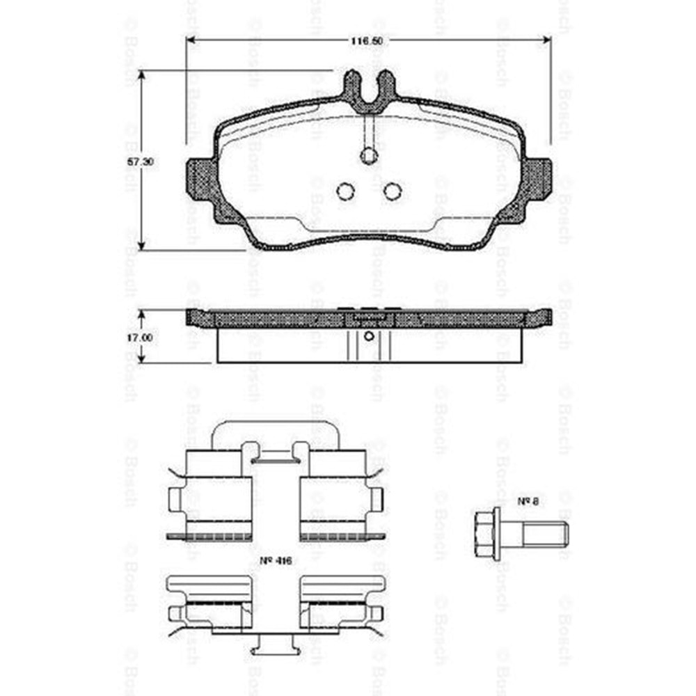Disk Balata Mercedes Vaneo, A Serisi W168 Ön - Bosch