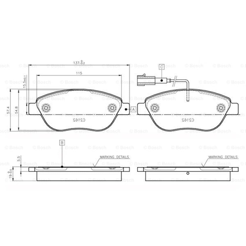 Disk Balata Fiat Punto, Linea, Doblo, Opel Corsa D Ön (Tek Fişli) - Bosch