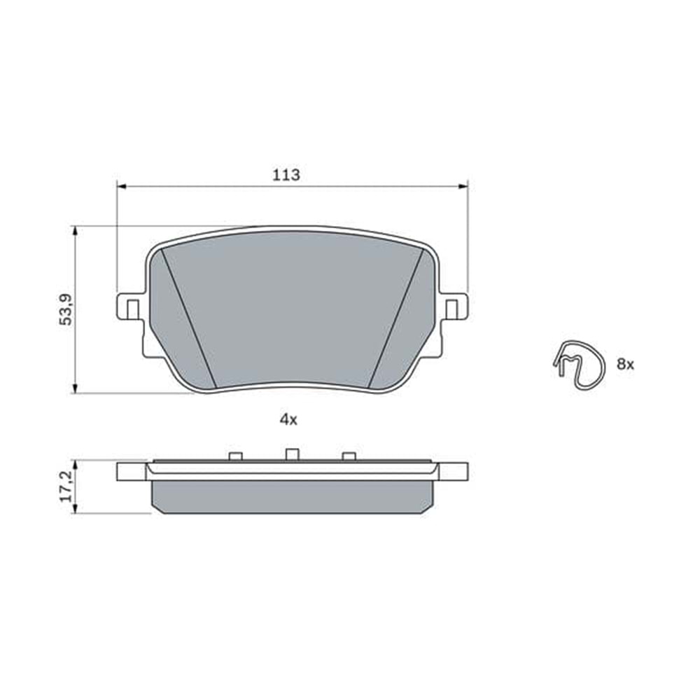 Disk Balata Mercedes A180, A200, B Serisi Arka - Bosch