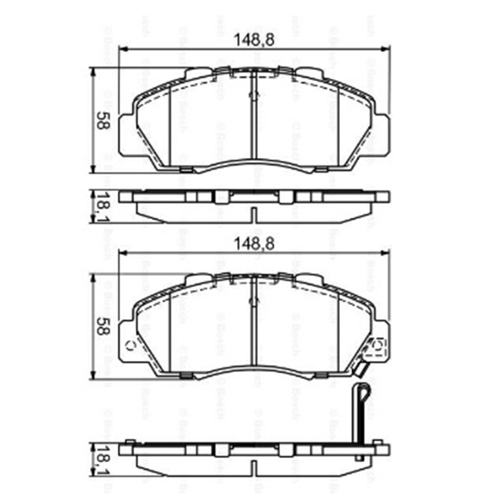 Disk Balata Honda HR-V, Accord IV, Civic VI, Rover 600 Ön - Bosch