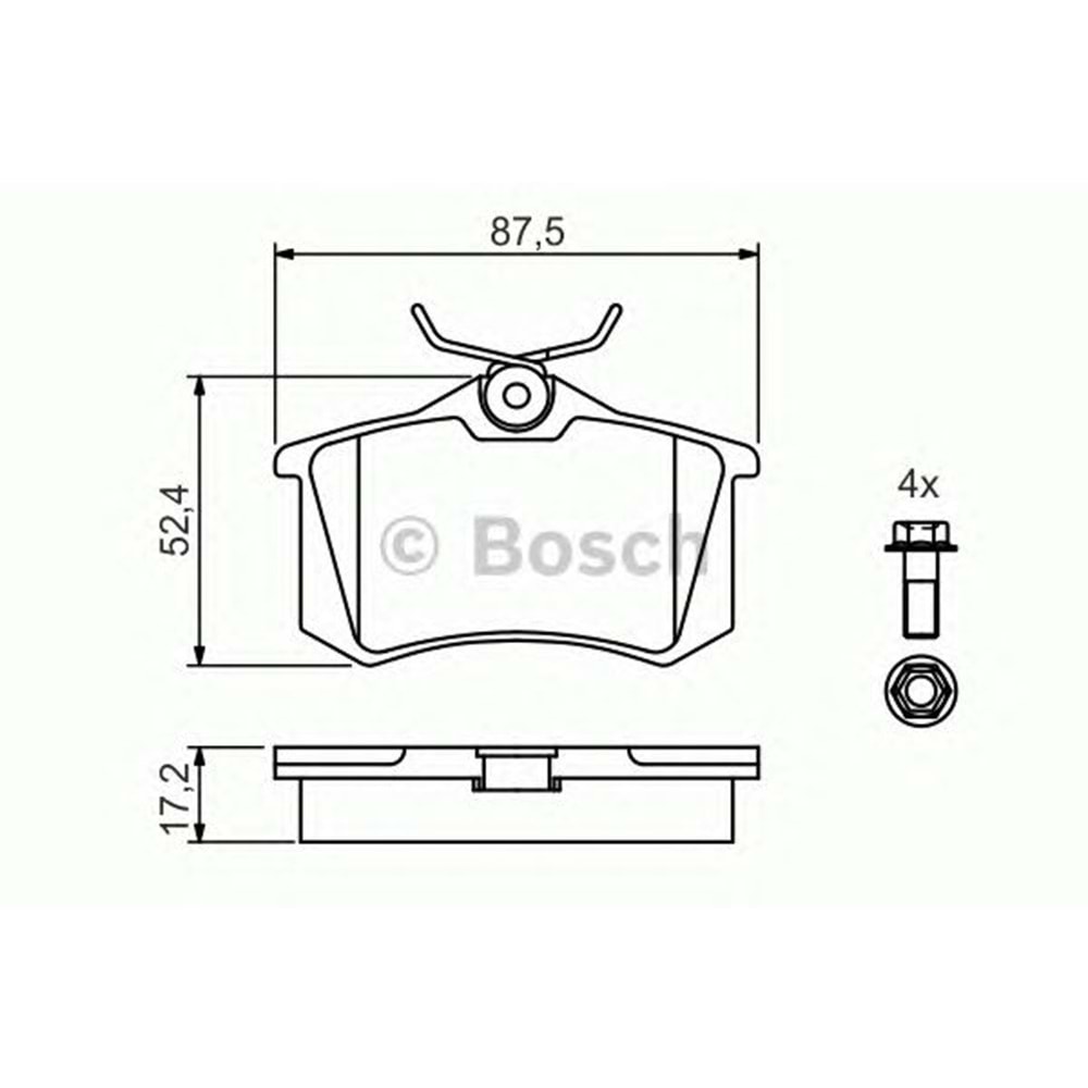 Disk Balata Vw Golf IV 1.4İ 16V, Renault Clio III, Nissan Micra Arka(KALIN) - Bosch*