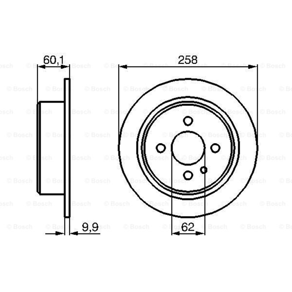 Fren Diski Bmw E30 Arka - 258 MM - Bosch