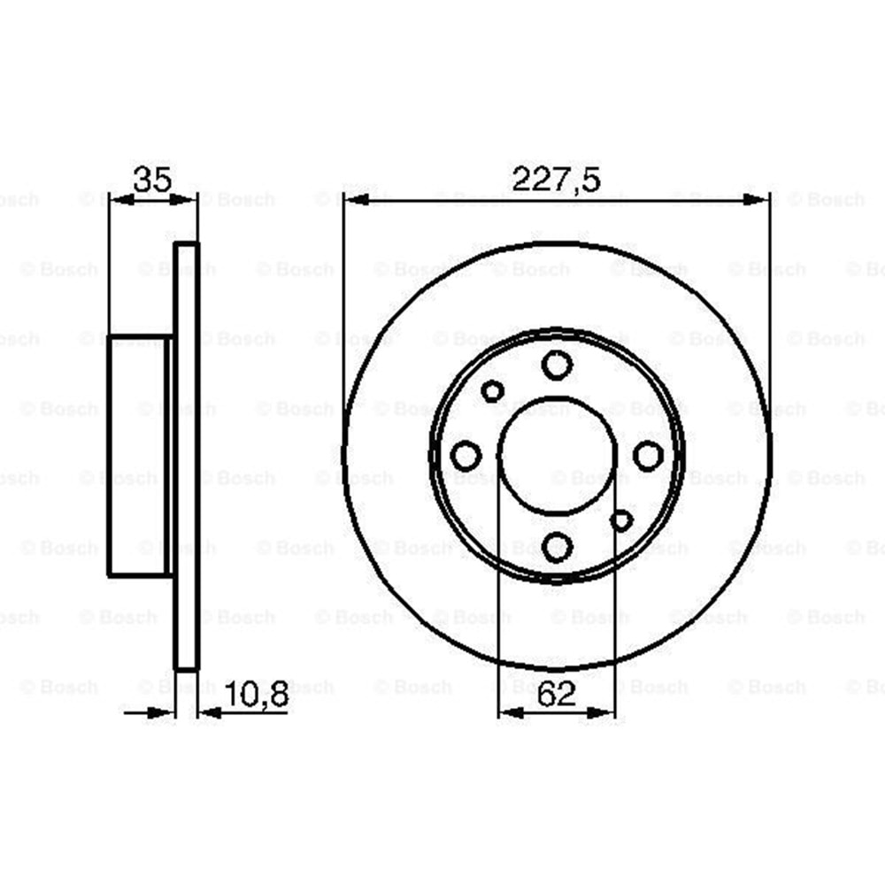 Fren Diski Fiat 131, Tofaş, Uno 60 Ön - 227 MM - Bosch