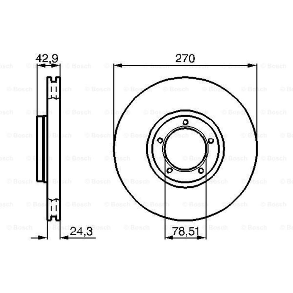Fren Diski Ford T15 Ön - 270 MM - Bosch