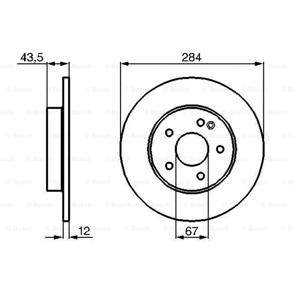 Fren Diski Mercedes W202 Kasa Ön - 284 MM - Bosch