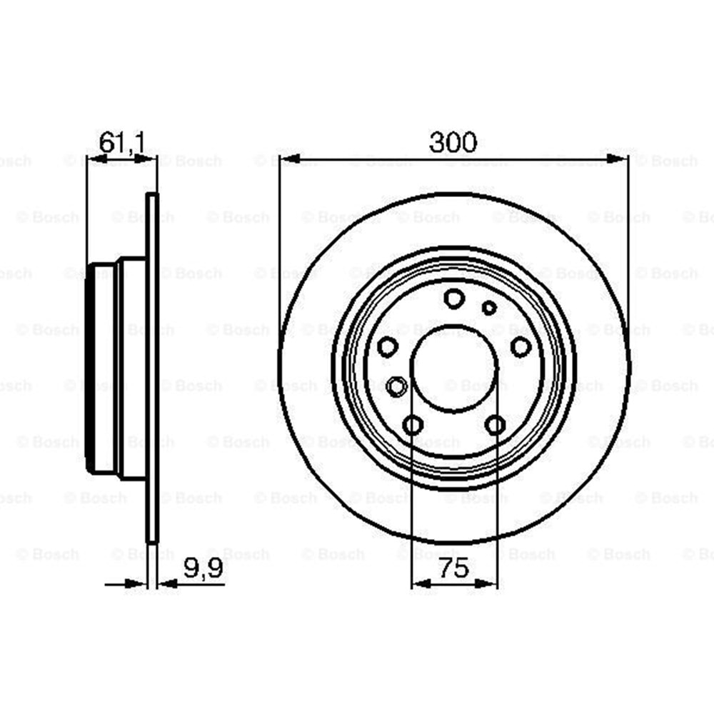 Fren Diski Bmw 5 E34, 518, 520 Arka - 300 MM - Bosch