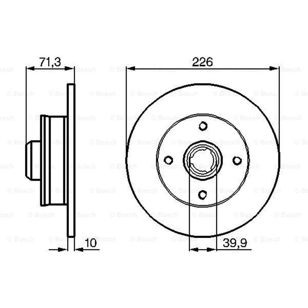 Fren Diski Vw, Audi, Seat Arka - 226 MM - Bosch