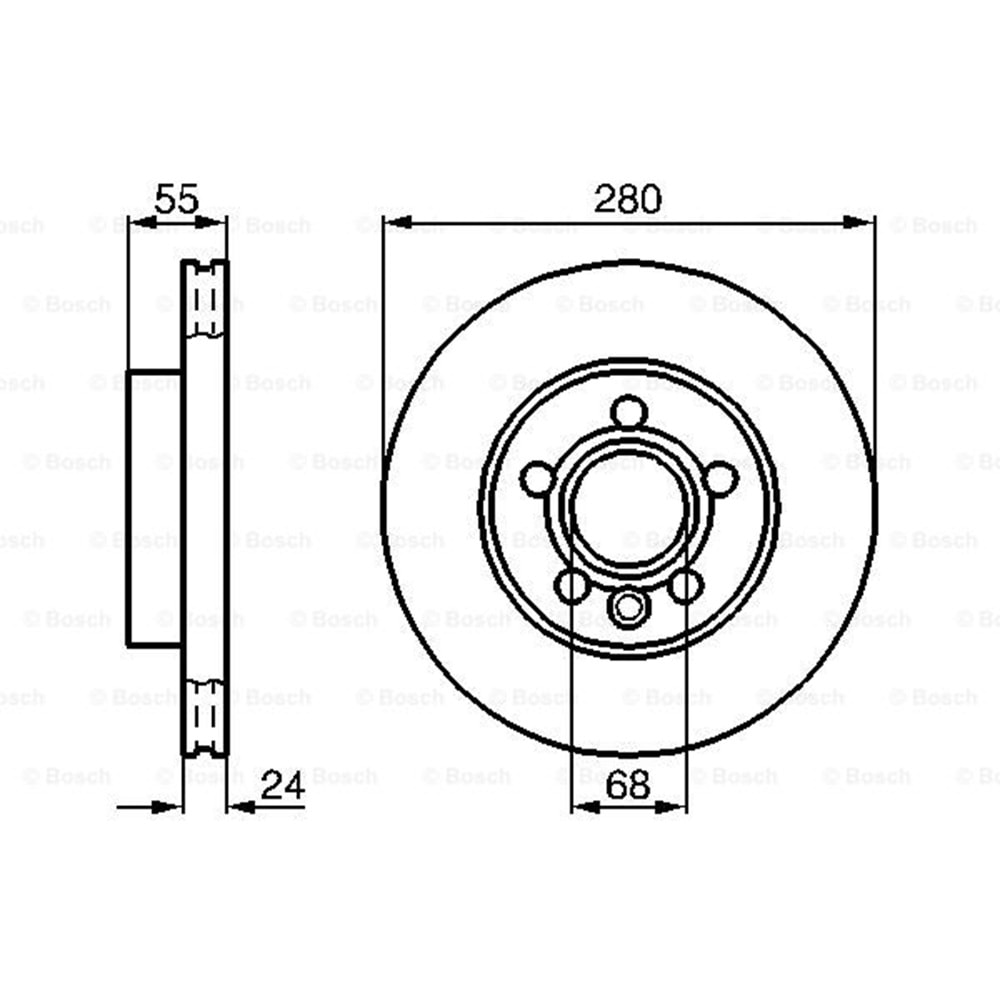 Fren Diski Vw T4 2.4 Ön - 280 MM - Bosch