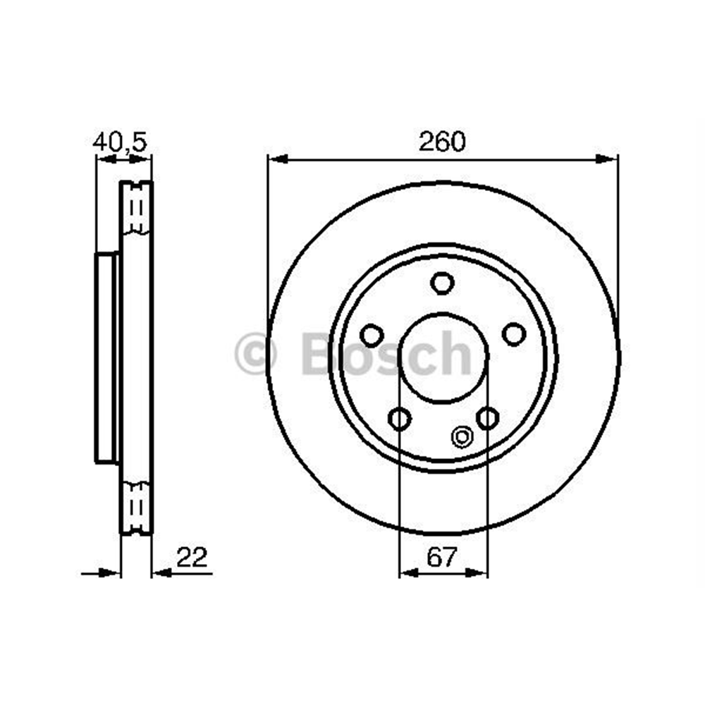 Fren Diski Mercedes A-Class W168 97-04, A140, Renault Trafic Ön - 260 MM - Bosch