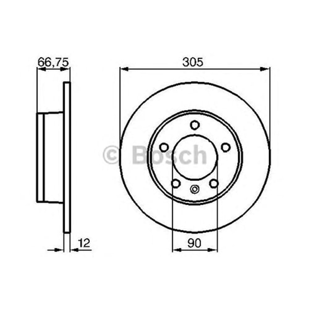 Fren Diski Renault Master, Opel Movano 2 98-10 Arka - 305 MM - Bosch