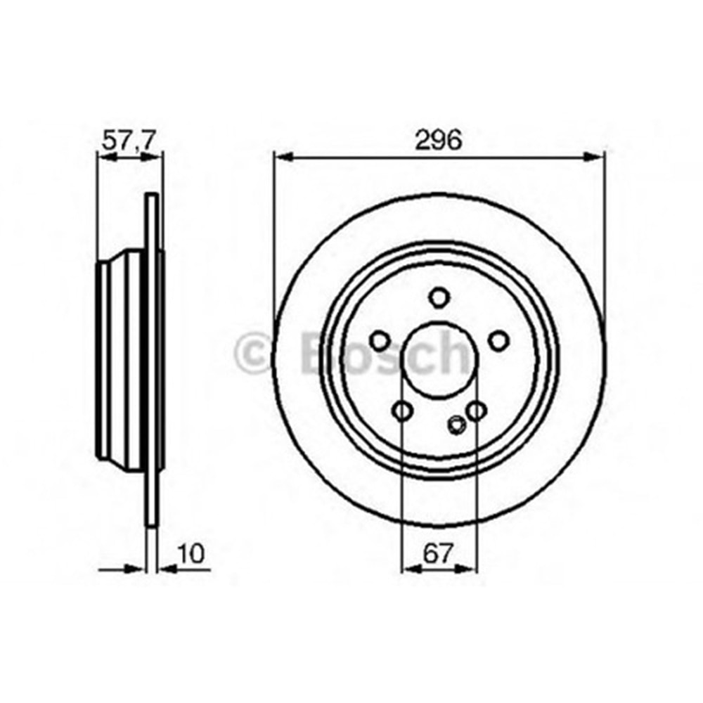 Fren Diski Mercedes Vito, Viano W639 03> Arka - 296 MM - Bosch