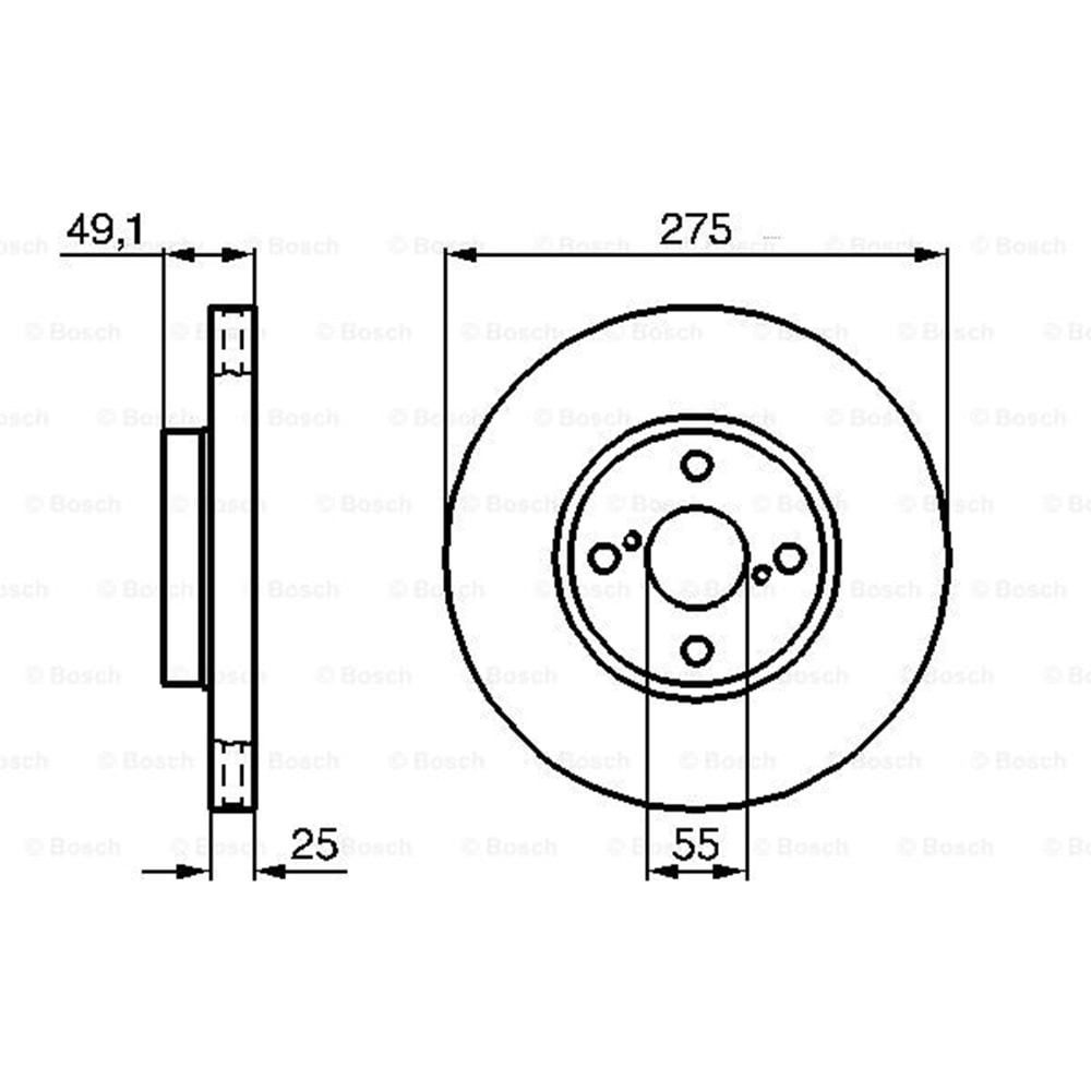Fren Diski Toyota Corolla E12 1,4D-4D Ön - 275 mm - Bosch