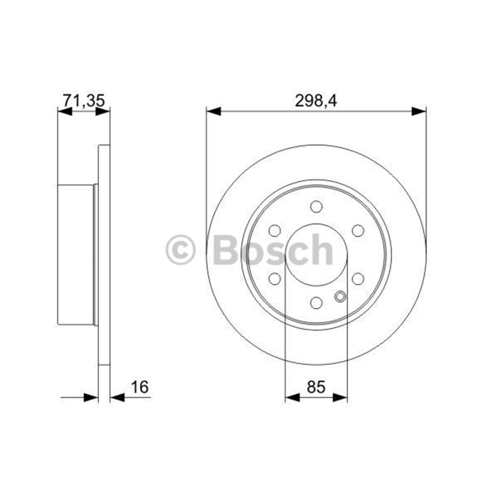 Fren Diski Vw Crafter, Mercedes Sprinter Arka - 298 mm - Bosch