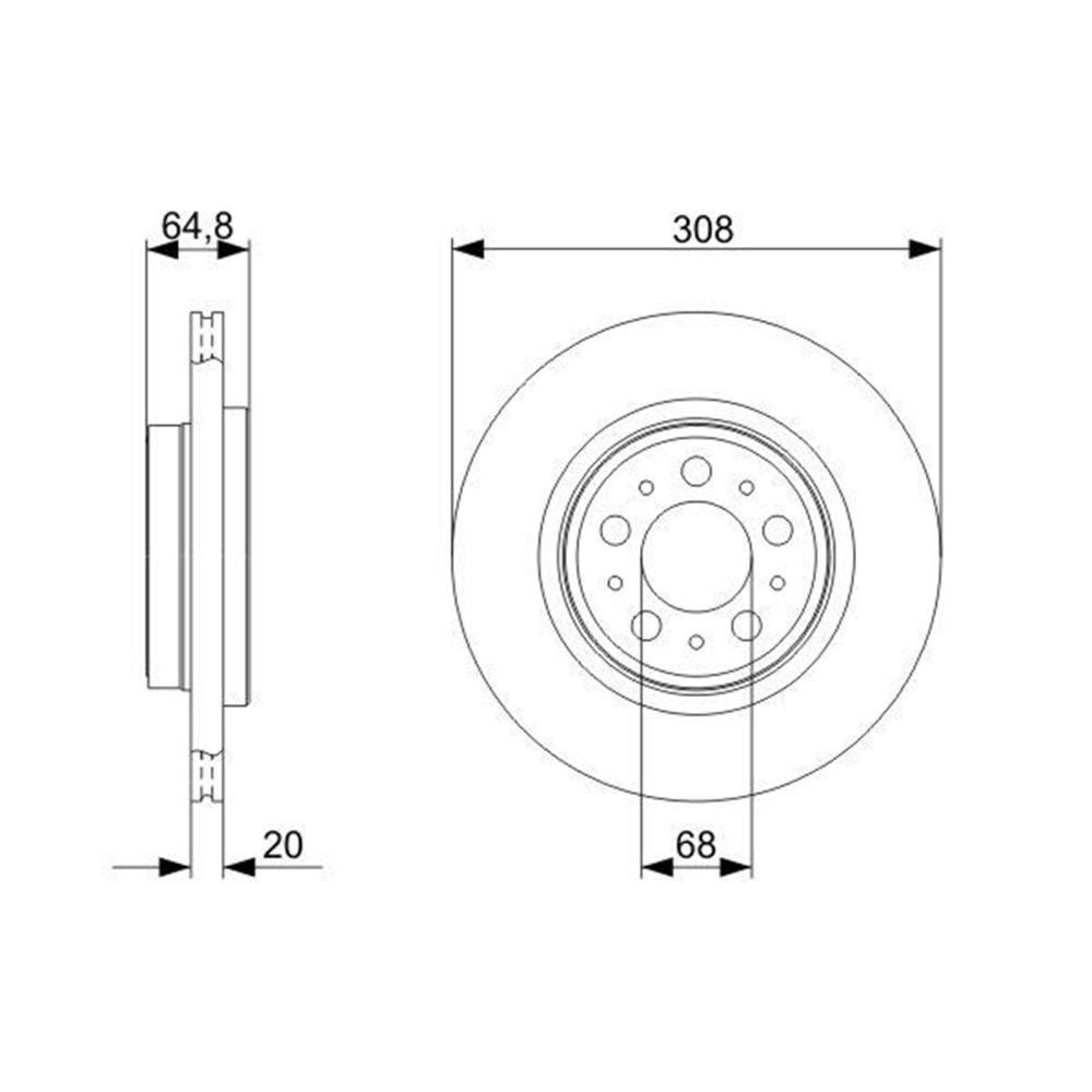 Fren Diski Volvo XC90 02-14 Arka - 308 MM - BOSCH