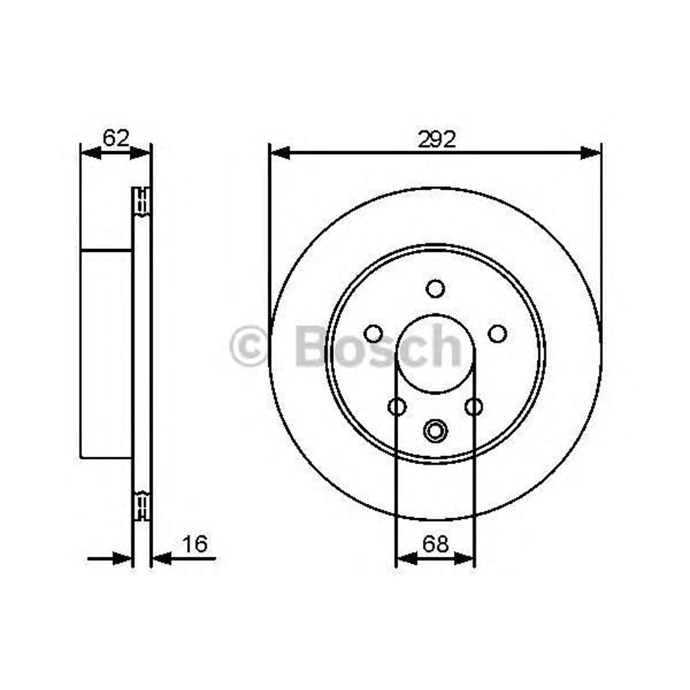 Fren Diski Nissan X-Trail, Leaf Arka - 292 mm - Bosch