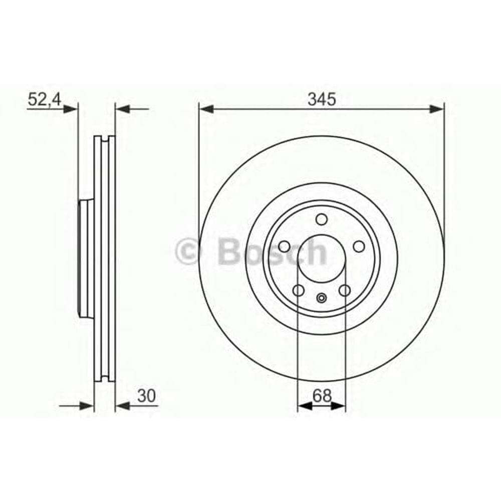 Fren Diski Audi A4 07-15, A5 07-09, A6 10- , A7 10- , Q5, Porsche Macan 14> Ön - 345 MM - Bosch