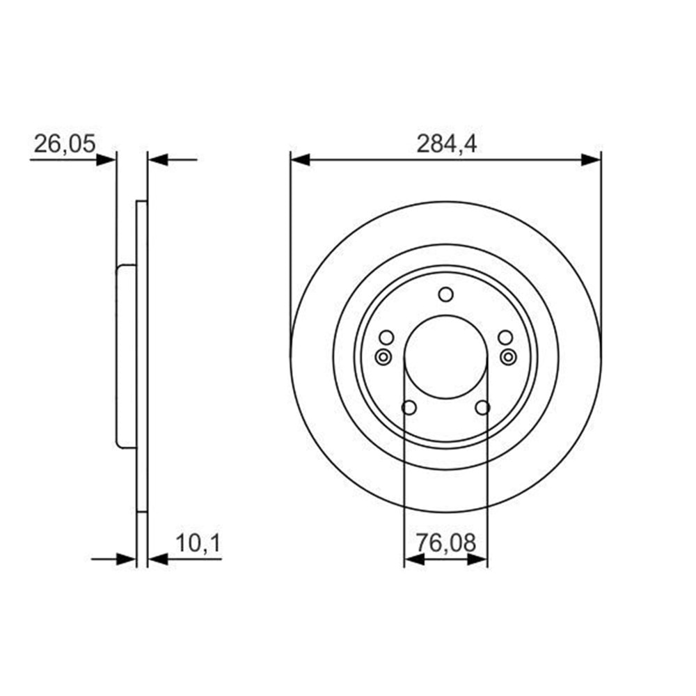 Fren Diski Hyundai I30 1.4, 1.6 Arka - 284 MM - Bosch