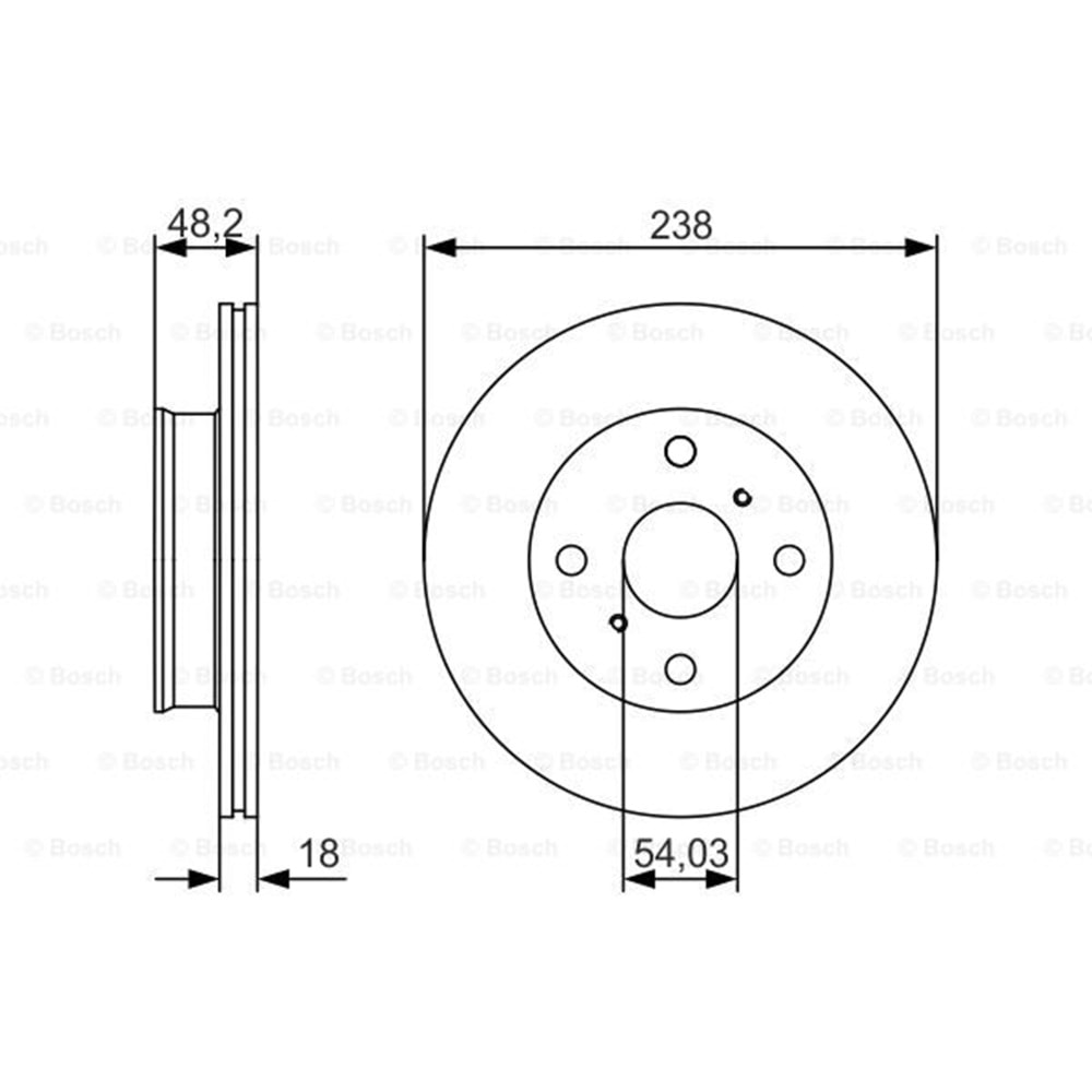 Fren Diski Toyota Corolla E9 1.6 87-93 Ön - 238 MM - Bosch