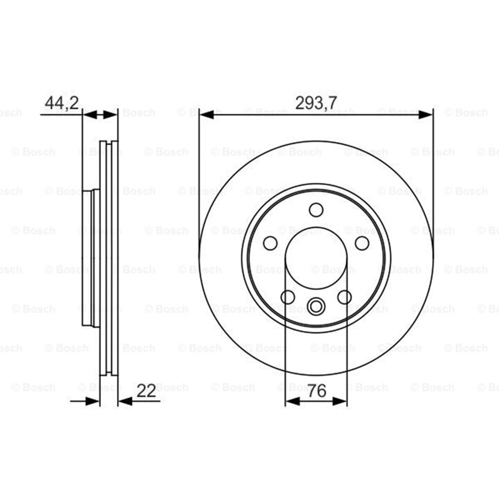 Fren Diski Vw Transporter V-VI 03> Arka - 294 MM - Bosch