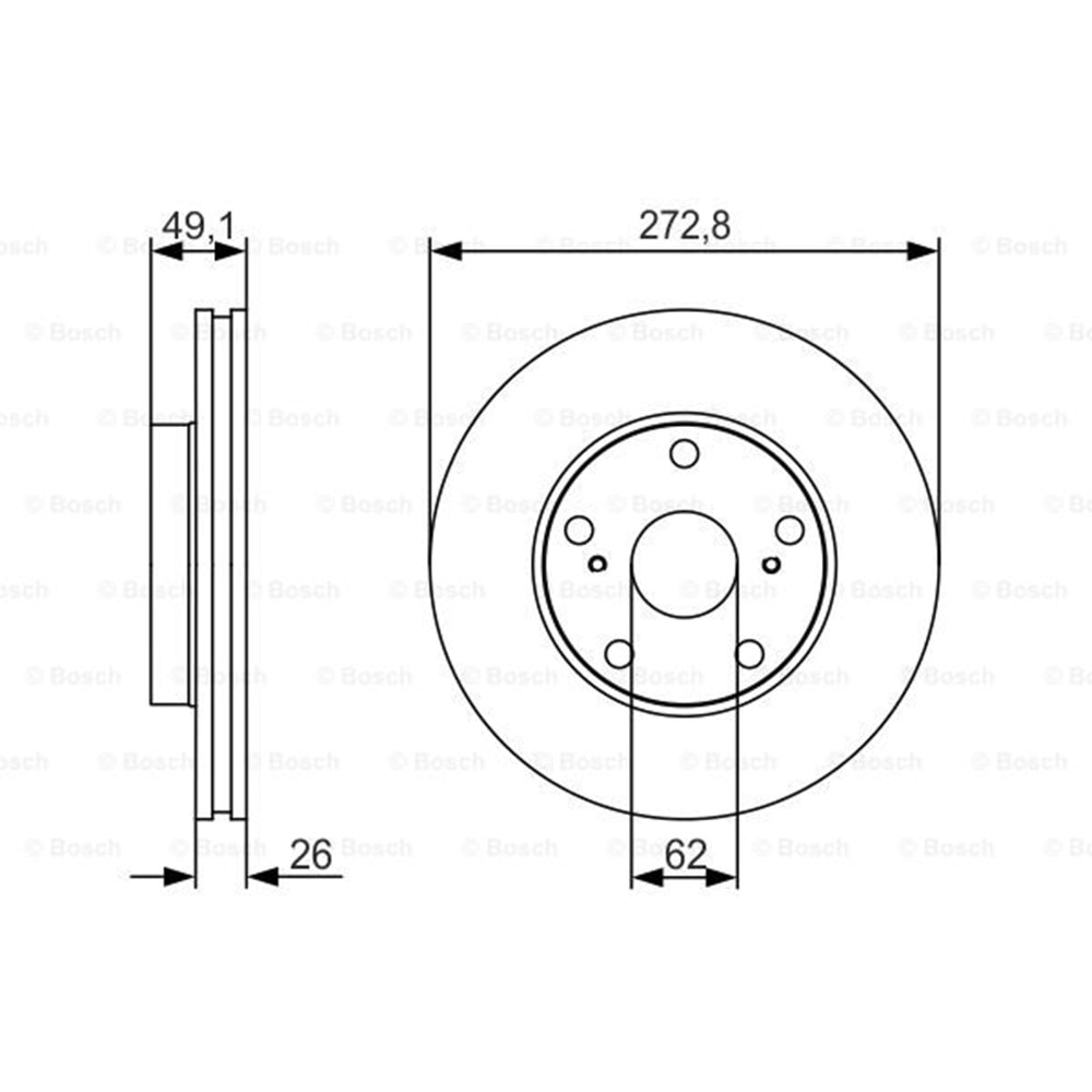 Fren Diski Toyota Auris 06-12 Ön - 273 MM - Bosch