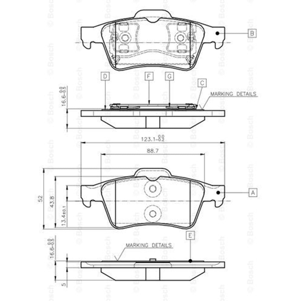Disk Balata Ford, Opel, Renault, Latitude, Volvo Arka - Bosch