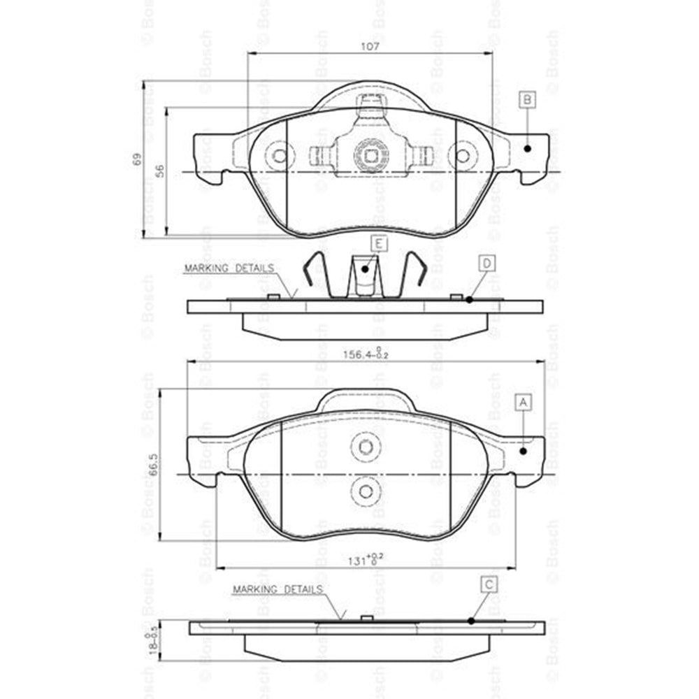 Disk Balata Renault Megane II, Laguna II Ön - Bosch