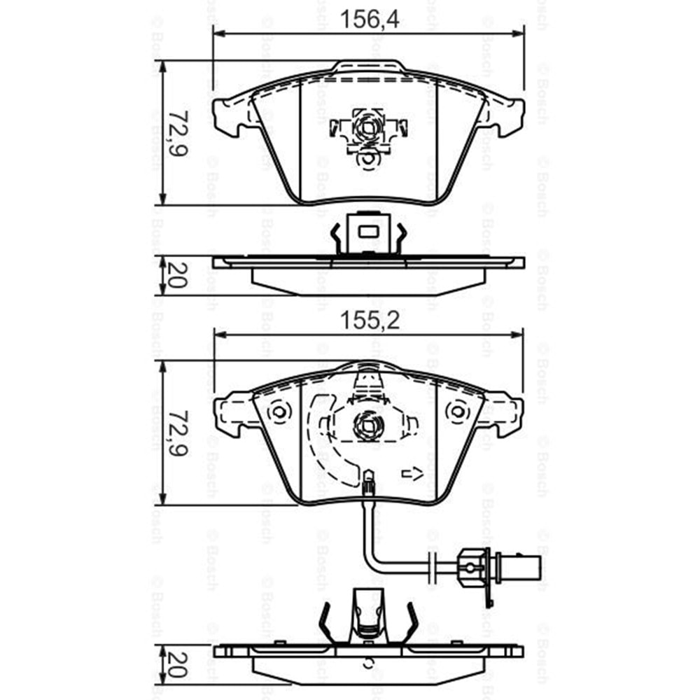 Disk Balata Vw Audi A 4, A 6, A 8 Fişli Ön - Bosch