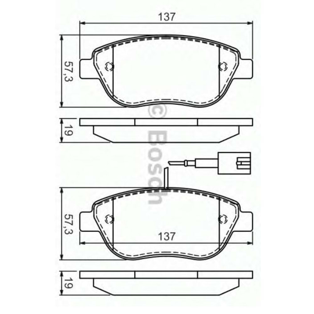 Disk Balata Fiat Punto, Linea, Doblo, Opel Corsa D Ön (Çift Fişli) - Bosch