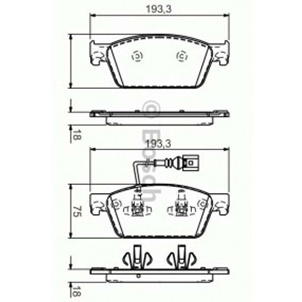 Disk Balata Vw Transporter T5, T6, MULTİVAN T5 Ön - Bosch