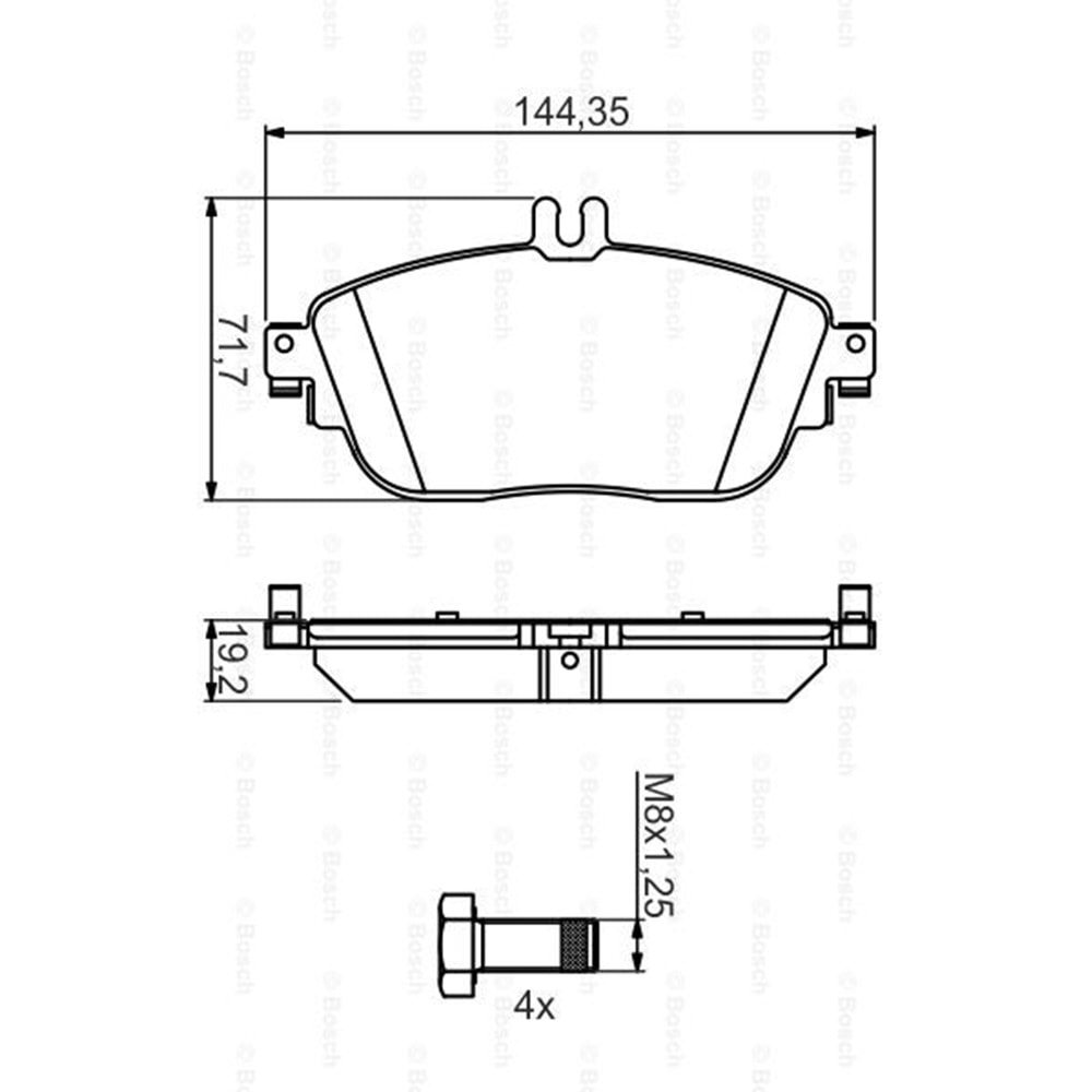 Disk Balata Mercedes GLA, CLA, A Serisi, B Serisi Ön - Bosch