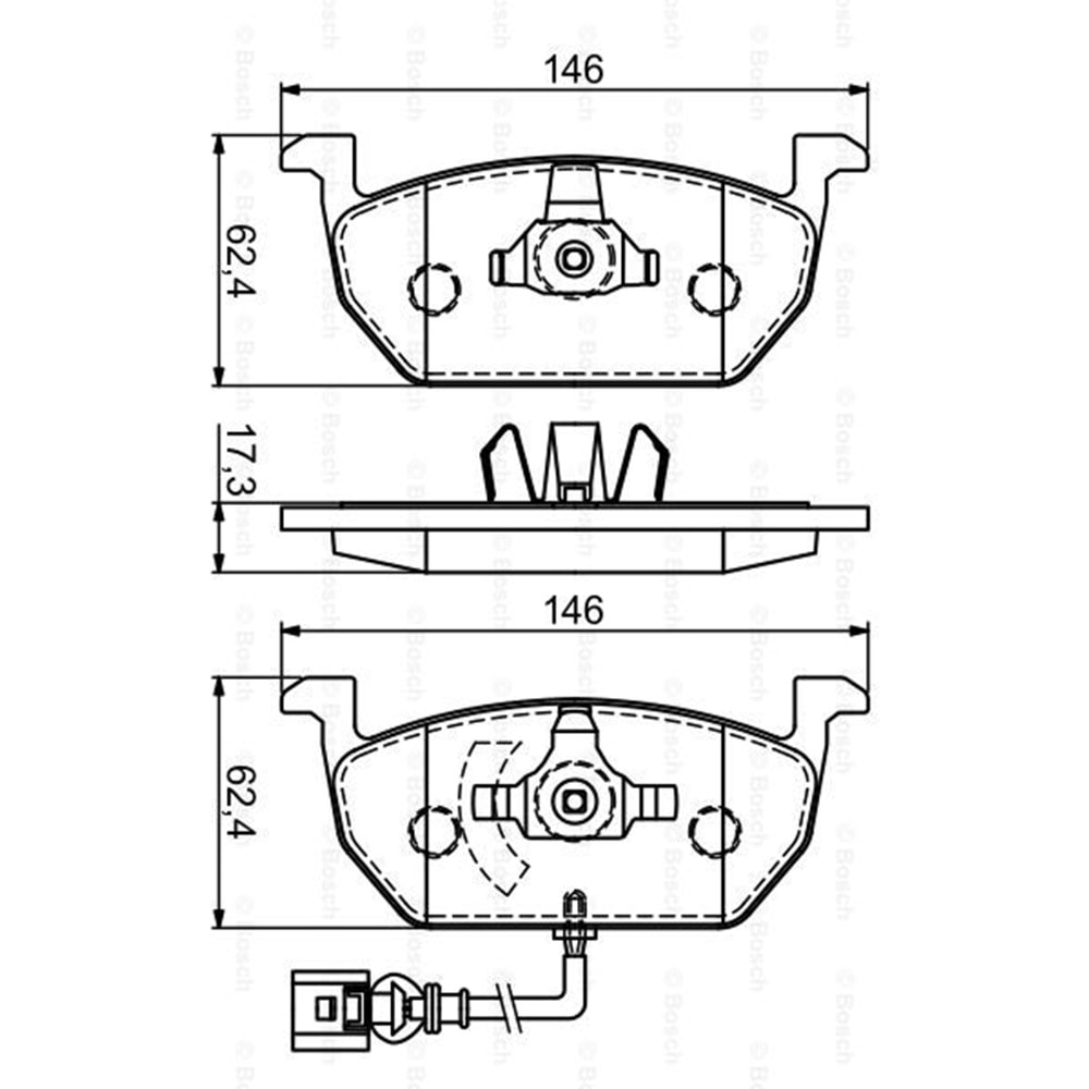 Disk Balata Vw Golf, Audi A3, Seat Leon, Skoda Octavia Ön Fişli - Bosch