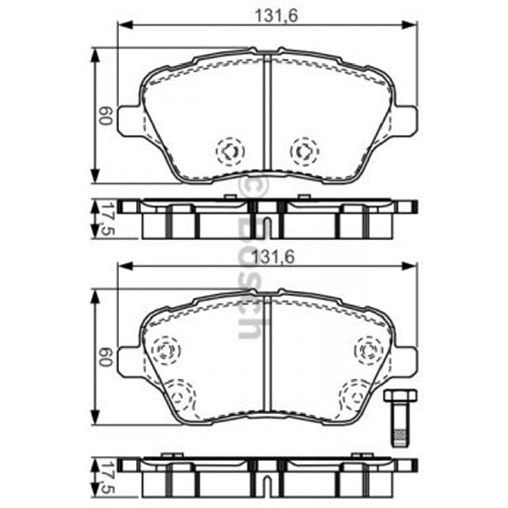 Disk Balata Ford Tourneo Courier, Fiesta, B-MAX Ön - Bosch