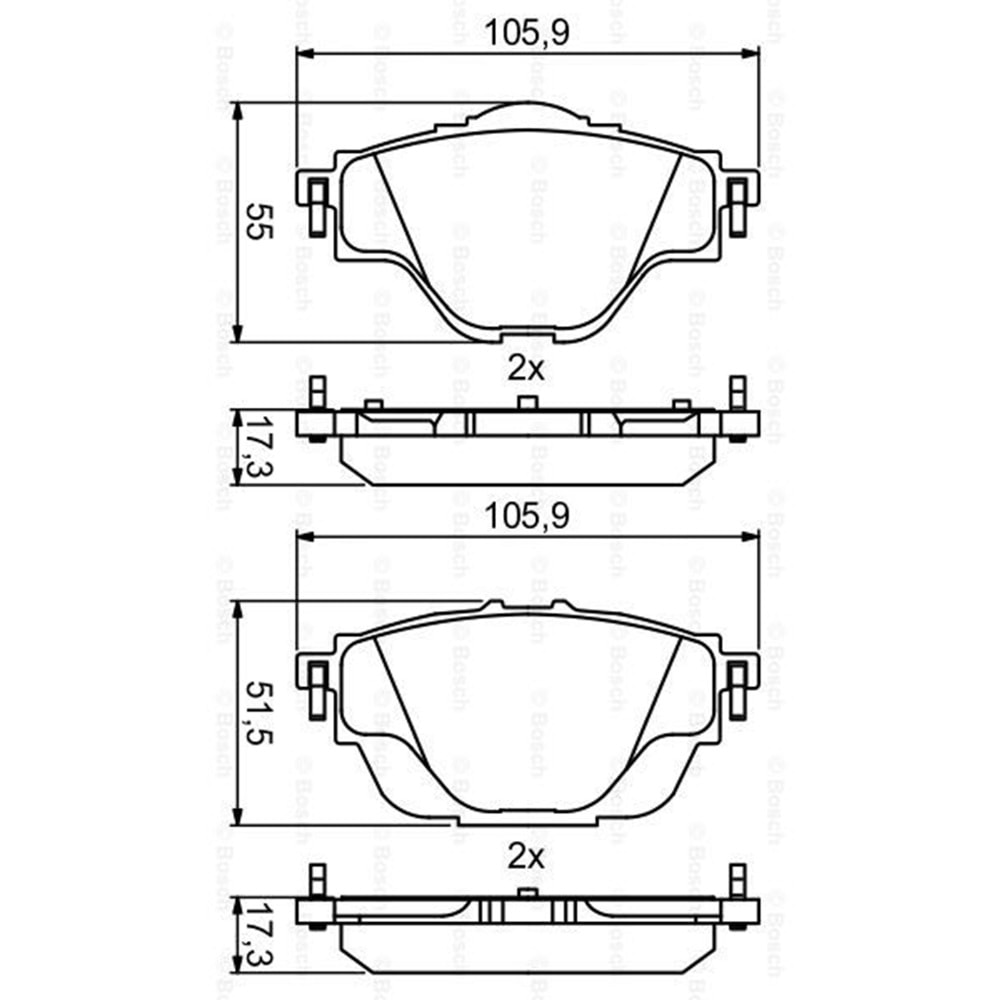 Disk Balata Peugeot 3008, Citroen C4, Picasso II 1.6 HDI Arka - Bosch
