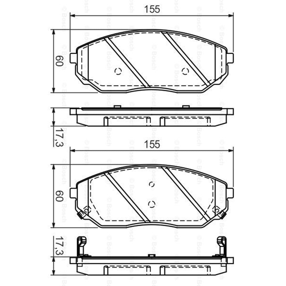 Disk Balata Kia Sorento, Hyundai Santa Fe Ön - Bosch *