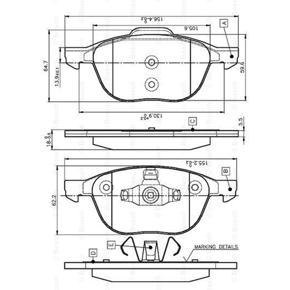 Disk Balata Ford C MAX, Volvo S40, Mazda 3 Ön - Bosch