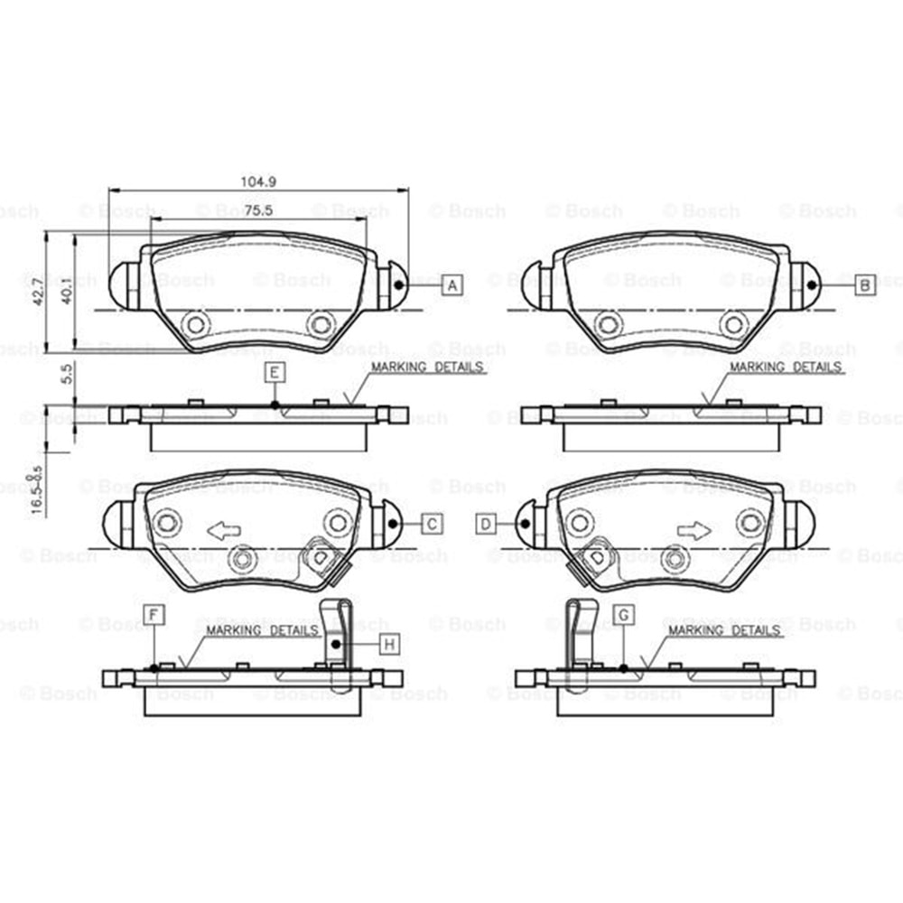 Disk Balata Opel Zafira, Astra G Arka - Bosch