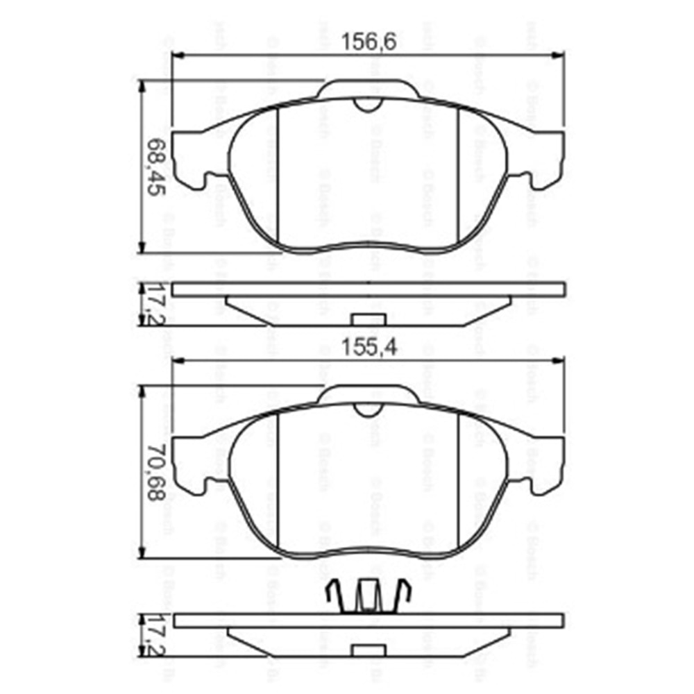 Disk Balata Renault Megane II, Laguna II Sedan Ön - Bosch