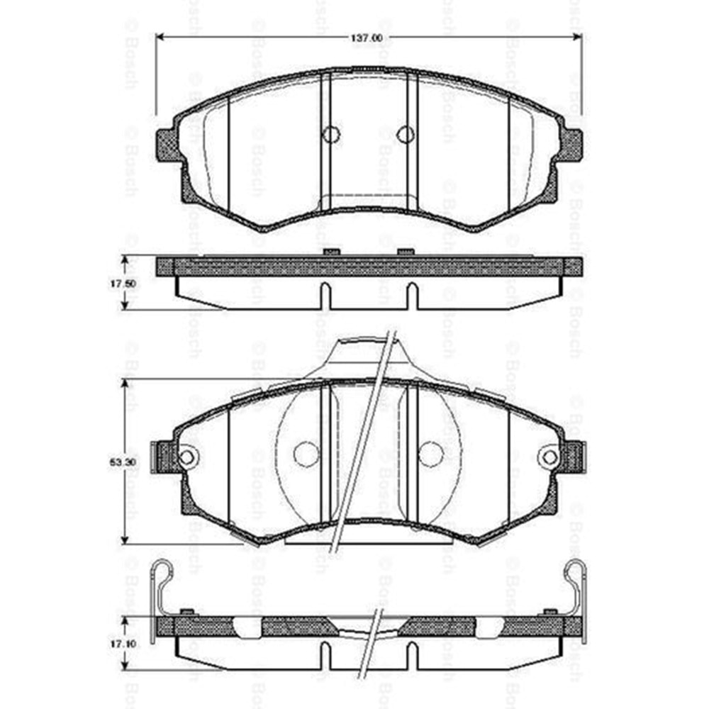 Disk Balata Hyundai Sonata, Elantra, Lantra, Matrix, Ssyangyong, Korando, Kia Magentis Ön - Bosch