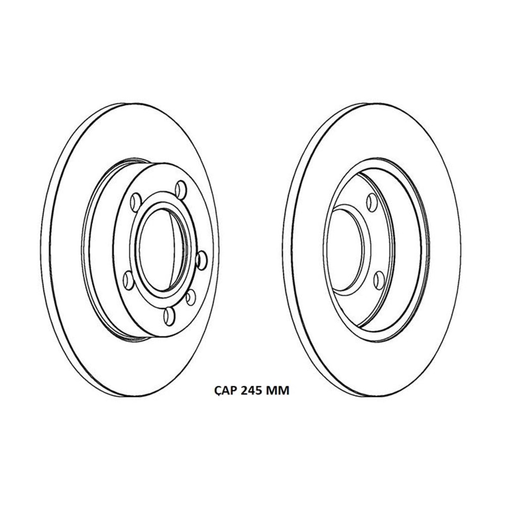 Fren Diski Vw, Audi A4, Seat Arka - 245 MM