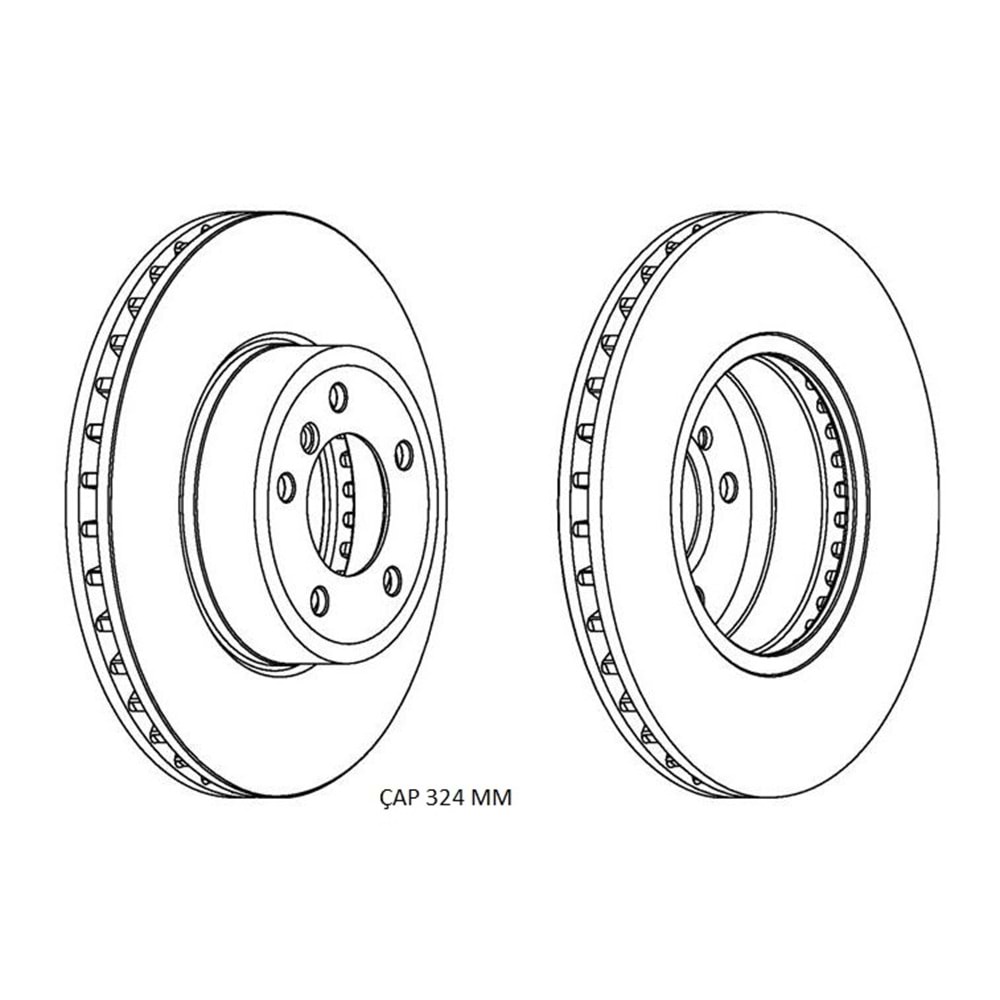 Fren Diski Bmw 5 Serisi E60, E61, E63, E64 Ön - 324 MM -