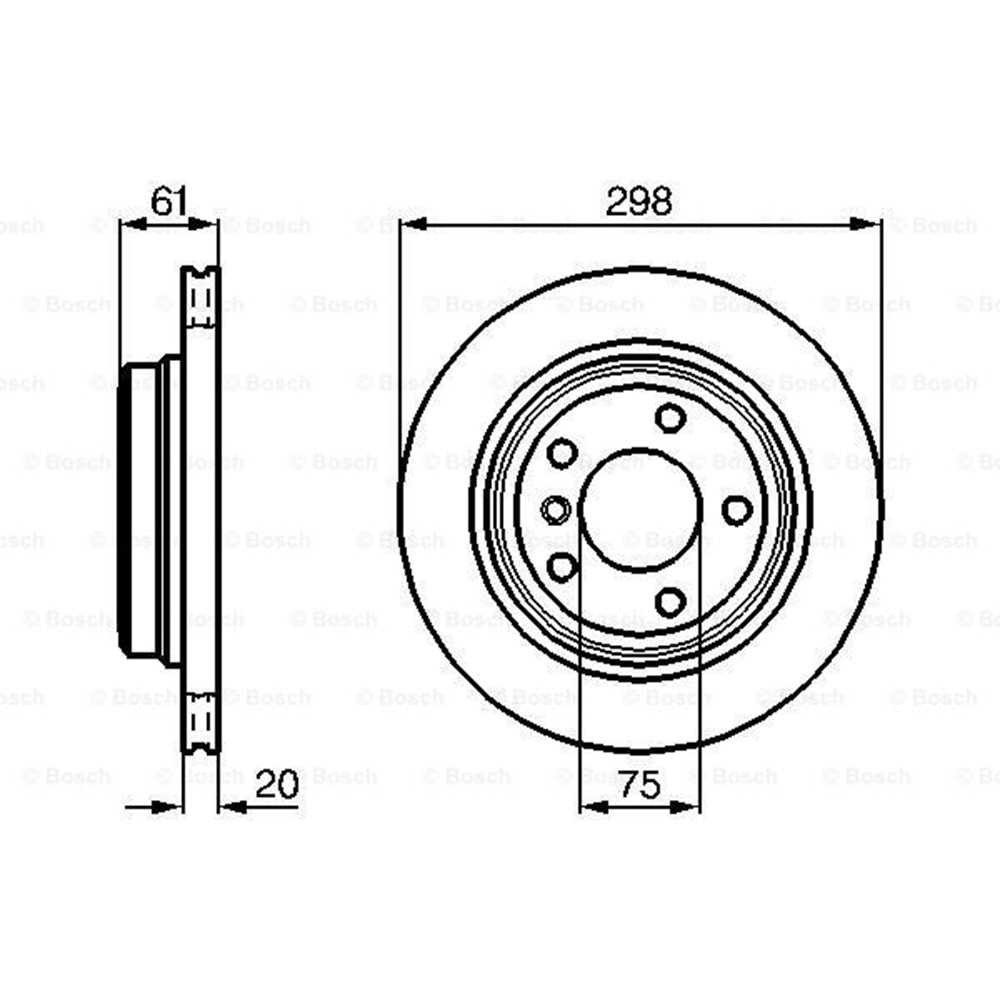 Fren Diski Bmw E39, 528, 530 D, 535, 540 Arka - 298 MM -
