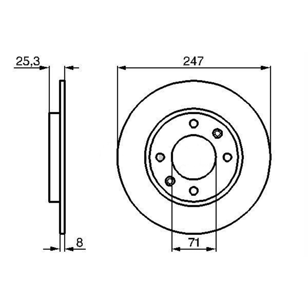 Fren Diski Peugeot 106, 206, 306, 309 Arka - 247 MM -