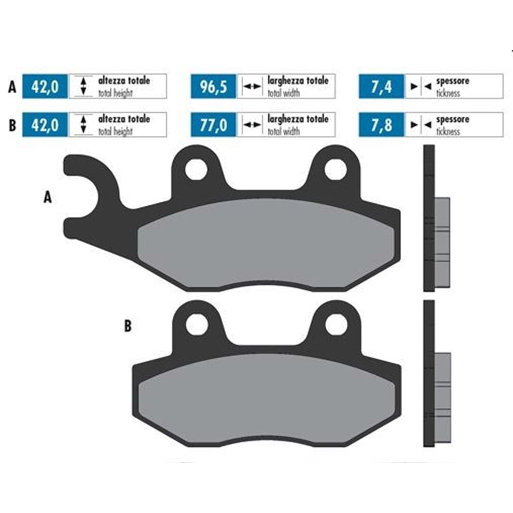 214 POLİNİ ORGANİK BALATA CF MOTO, KLX125, DR250, YZ125 (174.0063)