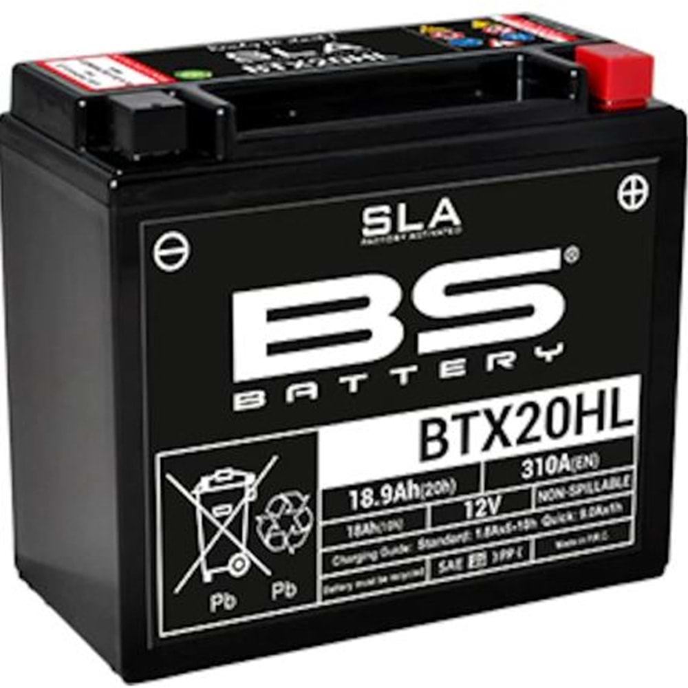 BS BTX20HL SLA (YTX20HL) 12 V-18,9 AH 310 CCA BAKIMSIZ AKÜ